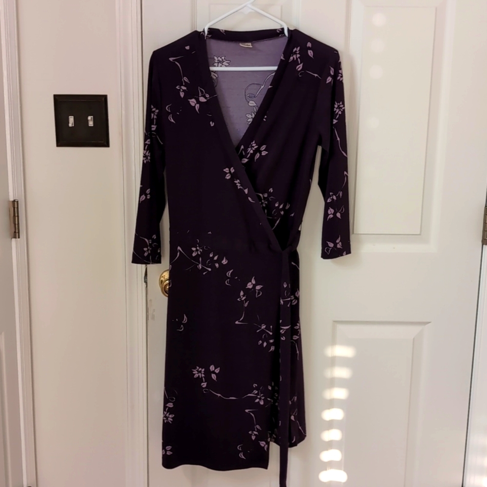 Old Navy wrap around dress, M, purple